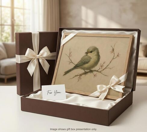 Framed Vintage Sparrow Canvas Wall Art Bird Portrait Wall Decor Picture Beige Rustic Minimalist Poster Print Painting for Rural Farmhouse Living Room And Bedroom Home Decoration in Saudi Arabia