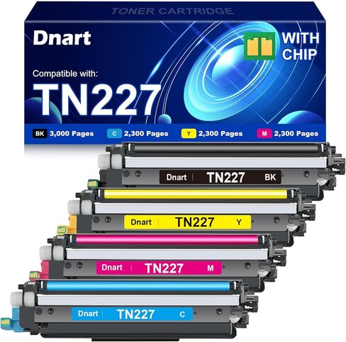 TN227 High Yield Toner Cartridge 4 Pack, DNART Compatible Toner Cartridge Replacement for Brother TN227, TN-227BK/C/M/Y, TN223BK Tn227BK Tn223 Tn-223BK for HL-L3270CDW HL-L3290CDW MFC-L3770CDW Printer in Kuwait