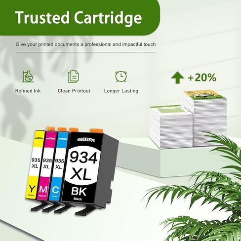934XL 935 XL Ink Cartridges Combo Pack (4-Pack, 1Black/1Cyan/1Magenta/1Yellow) Replacement for HP 934 and 935 Ink cartridges Officejet Pro 6830 6230 6835 6812 6815 6820 6220 6800 Printer in Kuwait