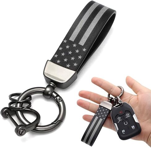USA Flag Car Keychain with Zinc Alloy Ring, Suitable for Trucks, Fords, Jeeps, Men's Car Accessories, Stylish Design, Showcasing Personality in Saudi Arabia