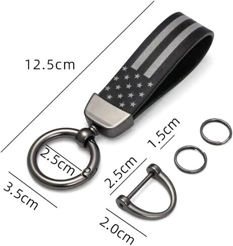 USA Flag Car Keychain with Zinc Alloy Ring, Suitable for Trucks, Fords, Jeeps, Men's Car Accessories, Stylish Design, Showcasing Personality in Saudi Arabia