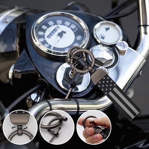 USA Flag Car Keychain with Zinc Alloy Ring, Suitable for Trucks, Fords, Jeeps, Men's Car Accessories, Stylish Design, Showcasing Personality in Saudi Arabia