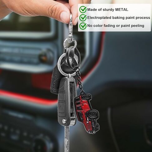 For Wrangler Keychain, Car Kaychain Key Fob Cover Compatible with Wrangler Rubicon Accessories 2023 2024 Metal Key Chains in Kuwait