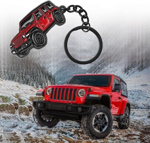 For Wrangler Keychain, Car Kaychain Key Fob Cover Compatible with Wrangler Rubicon Accessories 2023 2024 Metal Key Chains in Kuwait