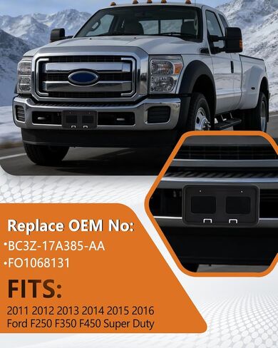 دعامة لوحة الترخيص الأمامية XCLPF متوافقة مع Ford F250 F350 F450 Super Duty 2011-2016 إطار لوحة الترخيص الأمامي استبدال حامل لوحة الترخيص OE BC3Z-17A385-AA. FO1068131 in Kuwait