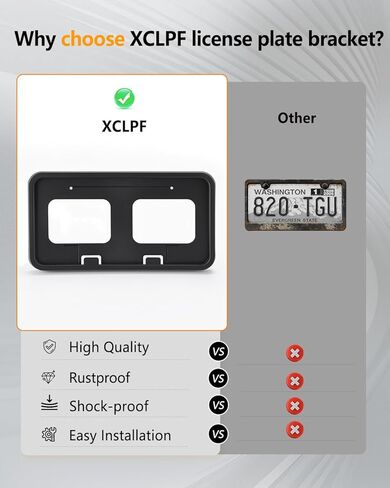 دعامة لوحة الترخيص الأمامية XCLPF متوافقة مع Ford F250 F350 F450 Super Duty 2011-2016 إطار لوحة الترخيص الأمامي استبدال حامل لوحة الترخيص OE BC3Z-17A385-AA. FO1068131 in Kuwait