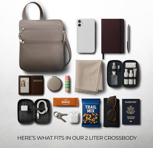 Travelon Anti-theft Classic Slim Double Zip Crossbody in Kuwait