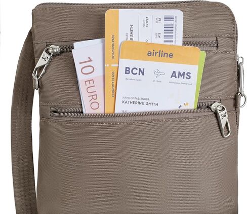 Travelon Anti-theft Classic Slim Double Zip Crossbody in Kuwait
