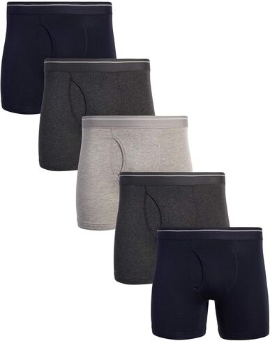 Members Mark Underwear - Stretch Boxer Briefs (5 Pack), Size Large, Charcoal/Navy/Grey in Kuwait