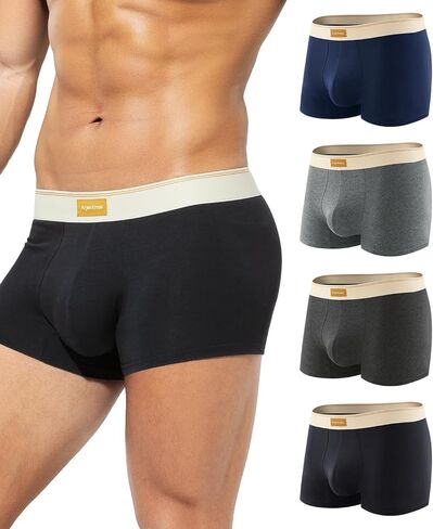Arjen Kroos Men's Cotton Boxer Briefs Breathable Pouch Underwear 4 Pack in Saudi Arabia