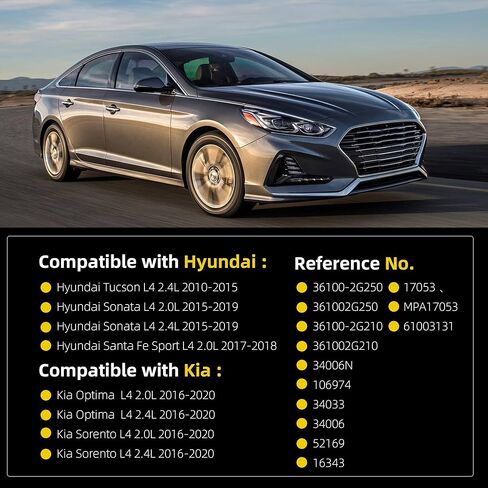 Dasbecan Starter متوافق مع Hyundai Tucson 2010-2015 Sonata 2015-2019 Santa Fe Sport 2017-2018، Kia Optima Sorento 2016-2020 L4 2.0L 2.4L 1.2KW 11 أسنان بديلة # 36100-2G250 36100-2G210 34006N in Saudi Arabia