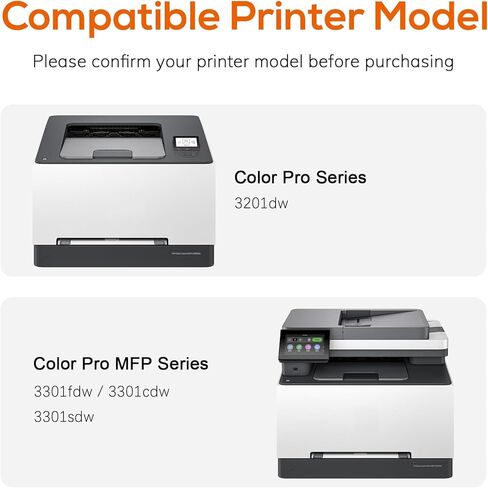 خراطيش حبر 218A 218X بدون رقاقة متوافقة مع HP Color LaserJet Pro MFP 3301fdw 3301cdw 3301sdw 3201dw استبدال الطابعة W2180A W2180X W2181A W2182A W2183A 4 عبوات in Kuwait