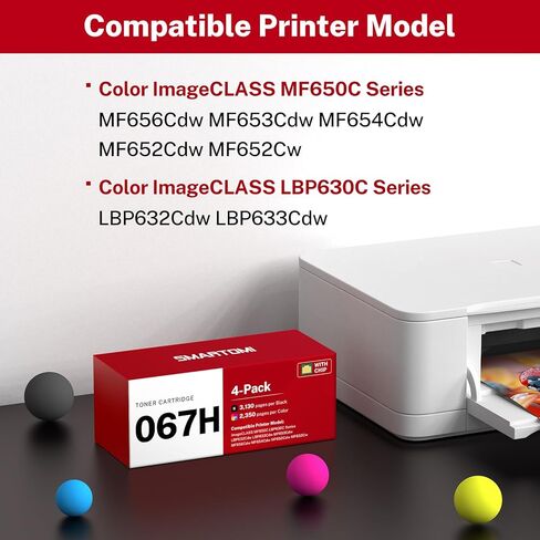 067 Toner Cartridges Set 4 Pack Compatible Replacements for Canon 067H 067 High Capacity Works with Canon Color imageClass MF650C LBP630C LBP632Cdw MF656Cdw MF654Cdw MF653Cdw MF652Cdw Printer in Saudi Arabia