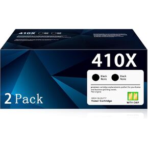 خراطيش حبر أسود 410X (عبوة من قطعتين) بديلة لحبر HP 410X عالي الإنتاجية تعمل مع سلسلة Color LaserJ Pro M452 Color LaserJ Pro MFP M377 M477 Series | CF410XD in Kuwait