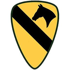 EW تصاميم 1st فرقة الفرسان ملصق مائي الفينيل الفريق الأول كاف فورت هود ملصقات للسيارة متعددة الأشكال ملصق فينيل سيارة شاحنة ملصق مائي 5" in Kuwait