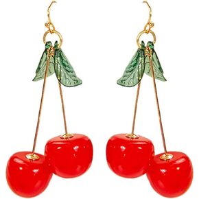 Cute Cherry Fruit Resin Acrylic Earrings for Women Jewelry in Kuwait