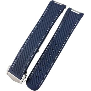 JDIME Curved Metal End 21mm 20mm FKM Watchband For Omega AT150 Seamaster AQUA TERRA 150M WORLDTIMER Bracelets Fluororubber Watch Strap in Kuwait