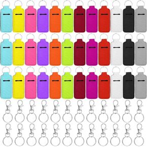 36 Pieces Lipstick Keychain Holder Lip Balm Holder Keychains Neoprene Lipstick Holders with 36 Pieces Metal Clip Cords for Purse Backpack in Kuwait