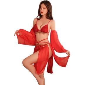 ملابس تنكرية نسائية مثيرة على الطراز الصيني ملابس جيشا للرقص زي تنكري صيني كلاسيكي (أحمر) in Kuwait