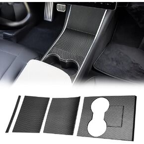 FREEMOTOR802 Console Box Cover Wrap Kit, Fits 2017-2020 Tesla Model 3 All Models, ABS Interior Front Center Console Cup Holder Panel Cover Trim (White/4PCS) in Kuwait