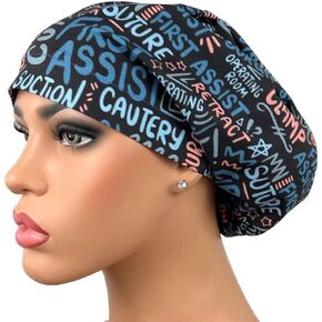 قبعة جراحية أوروبية منتفخة للممرضات أو قبعة فرك، تقنية جراحية للمساعدة الأولى في العمليات الجراحية in Kuwait