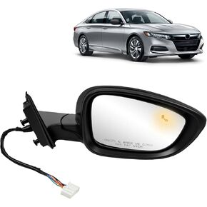 Right Side Door Mirror Compatible with Honda Accord EXL Hybird Touring 2018-2022 7-Pins Black Replace HO1321329 76208-TVA-A22 in Kuwait