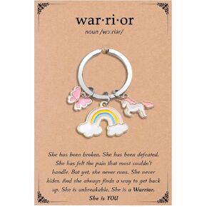 Cancer Care Gifts Inspirational Keychain Butterfly Gift Unicorn Keychain Card Breast Cancer Surviver Patient Gifts for Woman Motivational Encouragement Thinking of You Gift Chistmas Birthday Presents in Kuwait