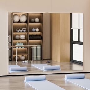 2PCS Full Length Wall Mirror, 71" x 47", Nano Film Surface Without Glass, shatterproof, Safe, Lightweight, only 13lbs Easy to Move and Install, for Home Gym, Dance Studio, Yoga Studio. in Kuwait
