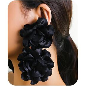 جريئة كبيرة زهرة انخفاض الأقراط للنساء خفيفة الوزن النسيج الأزهار البوهيمي نمط بيان مجوهرات بوهو خمر تتدلى الأزياء والمجوهرات لقضاء عطلة السفر in Kuwait