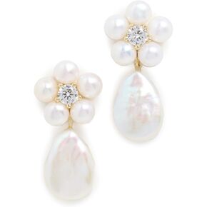 SHASHI Women's Daisy Pearl Drop Earrings, Pearl, White, One Size in Kuwait