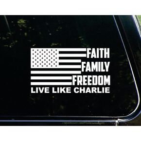 1 Pack Faith Family Freedom Live Like Charlie Kirk True American Hero Car Bumper Stickers Decals, RIP Charlie Kirk, Silenced But Not Forgotten Fly High in Loving Memory Charlie Truck Sticker 6 inch in Kuwait