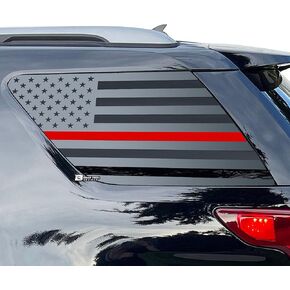 BOGAR TECH DESIGNS - ملصقات نافذة ربع جانبية خلفية بعلم أمريكي مسبق القطع متوافقة مع Ford Explorer 2011-2019، أسود مطفي in Kuwait