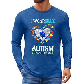 YI XIANG RAN Autism Awareness Shirt for Men Autism T Shirt Autism Acceptance Shirts Support Inspirational Long Sleeve Tops in Saudi Arabia