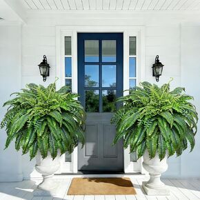 2 Pcs 48 Inch Fake Ferns, Look Real 101 Leaves Artificial Boston Ferns for Outdoors Large, Lush UV Resistant Faux Ferns for Outdoor Planter Large, Outdoor Faux Plants for Porch Patio Home Decor in Kuwait