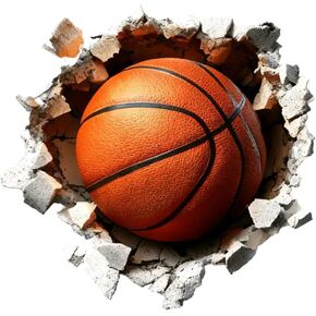 Basketball 3D Broken Wall Vinyl Decal Stickers, 2 Pack Waterproof Removable for Laptops, Cars, Wall, Furniture, Bedroom Decoration LB-0040 in Kuwait