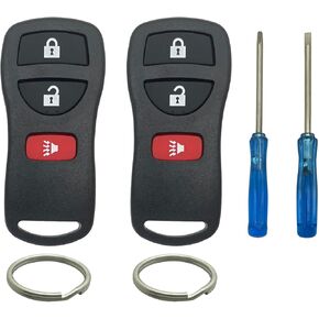 حافظة Key Fob Shell تناسب Nissan Xterra Titan Armada Frontier 2002-2019 Quest Sentra Murano Pathfinder Versa Infiniti FX35 FX45 QX4 KBRASTU15 CWTWB1U733 (2 أسود) in Kuwait