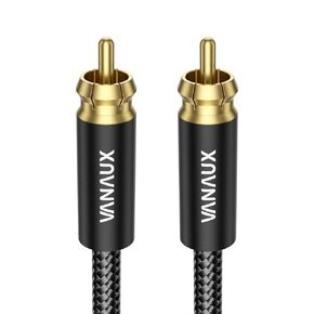 كابل الصوت الرقمي المشترك للمضخم صوت 1 RCA إلى 1 RCA كابل/فيديو Cable متوافق مع المسرح المنزلي ، شريط الصوت ، التلفزيون ، PS4 ، Xbox ، PlayStation ، Black (1.5 قدم/0.5 م) in Kuwait