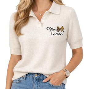 Custom Embroidered Teacher Sweater, Personalized Teacher Polo Short Sleeve Sweater Gifts for Teachers, Back to School in Kuwait