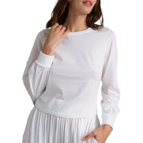 Organic Pima Long Sleeve Crew Neck Shirts for Women - Organic Pima Cotton Long Sleeve Women Tee - Black/White - Sizes XS-XL in Kuwait