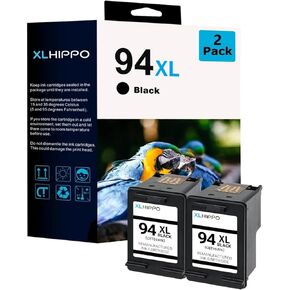 94 Ink Cartridge Replacement for HP 94 Black Ink Cartridge Compatible for HP OfficeJet H470 100 150 DeskJet 5740 460 PSC 1610 1600 PhotoSmart B8330 Printer (2 Pack High Yield 94XL Black C8765WN) in Kuwait