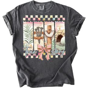 True Story Easter Comfort Colors T-Shirt – Faith-Inspired Design with Cross & Tomb in Kuwait