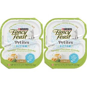 Purina Fancy Feast Petites طرية دجاج دجاج PATE FOOD هريرة الرطب - (حزمة 12) 2.8 أوقية. أحواض in Kuwait