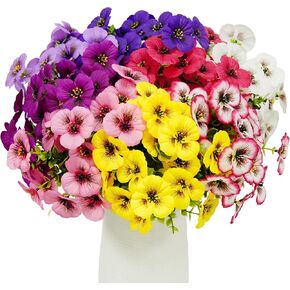 Artificial Pansy Flowers 8 Assorted Colors UV Resistant Faux Silk Flowers for Outdoor Indoor Porch Garden Window Box Patio Planters Decor 8pcs in Saudi Arabia