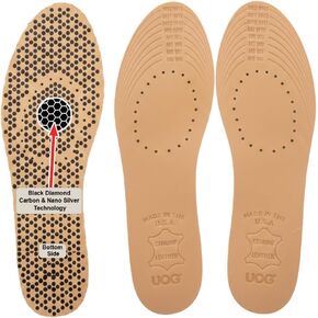 نعال داخلية من جلد البقر الأصلي من UOG (United One) للرجال والنساء - رفيعة للغاية وخالية من الروائح مع الكربون الماسي الأسود | تخفيف الألم، وتعزيز الدورة الدموية، ومنع الرائحة. 100% جلد | صنع في الولايات المتحدة الأمريكية in Kuwait