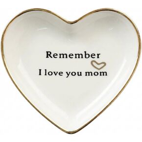 Gifts For Mom Ceramic Jewelry Dish Tray, Remember I Love You Mom Heart Shaped Cute Ring Dish For Rings Earrings Necklaces Bracelet Watch Keys, Birthday Mother'S Day Christmas Gift For Women in Kuwait