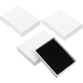 3 عبوات من علب هدايا المجوهرات الصغيرة، منظم من الورق المقوى لقلادة وسوار وأقراط، صندوق مجوهرات من الورق المقوى مع أغطية، علب هدايا مربعة للمجوهرات لتغليف عيد الميلاد وعيد الميلاد (أبيض) in Kuwait