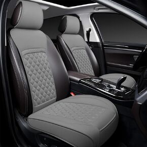 أغطية مقاعد السيارة الأمامية لشركة Hyundai، واقي مقعد جلدي مقاوم للماء مناسب خصيصًا لشركة Hyundai Venue Accent Kona Ioniq Veracruz Genesis Equus، عبوة من قطعتين، رمادي in Kuwait