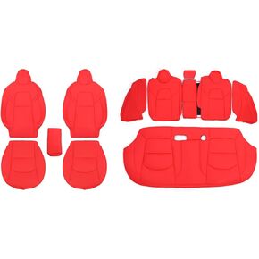 FREEMOTOR802 Car Seat Covers Fits 2017-2023 Tesla Model 3, Nappa Leather Vehicle Interior Seat Protectors Driver Passenger Front Rear 5-Seats Full Set, Pink in Kuwait