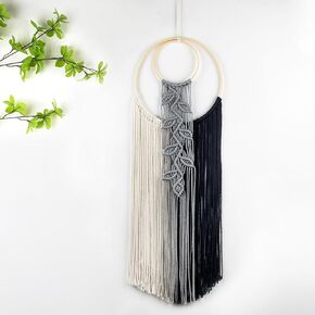 MEUNEAR Macrame Wall Hanging Brown Beige Dream Catchers Leaf Pattern Macrame Wall Art Tan Color Dream Catcher Woven Tapestry for Bedroom Living Room Office Home Decor, 30L X 10W inches in Saudi Arabia