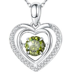 Gem's Beauty Silver Heart Necklace for Women - 925 Silver Moissanite Pendant, Dainty Dance Gift for Her, Mom, Wife |Christmas/Anniversary/Valentine’s Birthstone Jewel in Kuwait